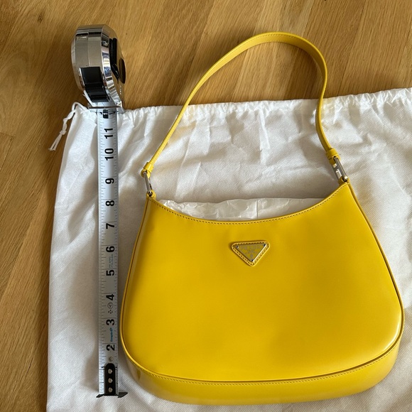 Prada Authentic New Yellow Cleo Shoulder Bag/Purse With Dust Bag - Picture 7 of 10